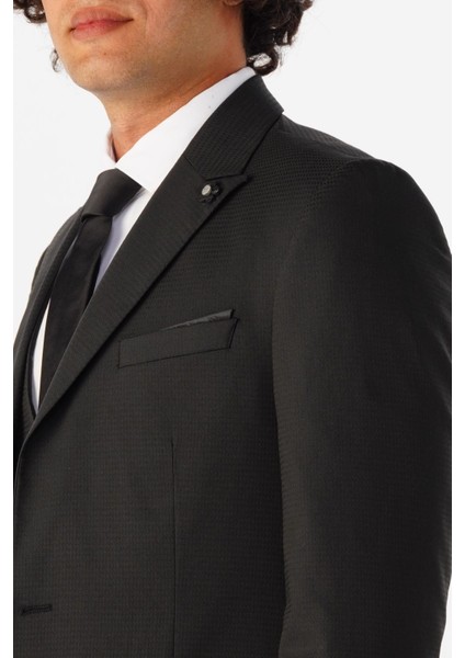 Slim Kalıp Armürlü Yelekli Takım Elbise modelleri