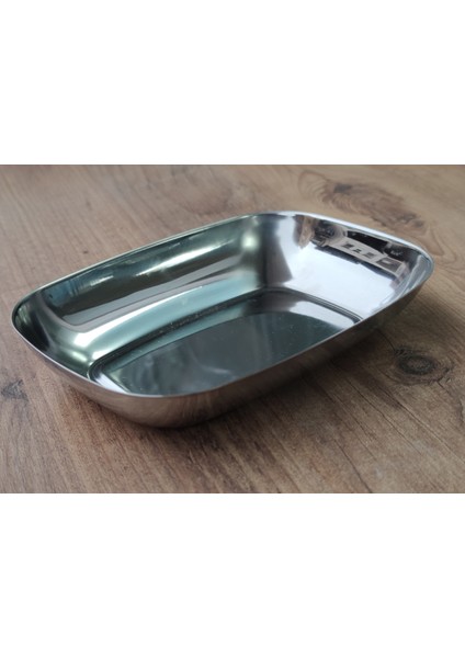 Çelik Salata Kare Kayık Tabak 12CM
