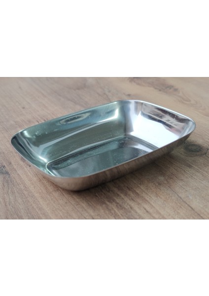 Çelik Salata Kare Kayık Tabak 12CM