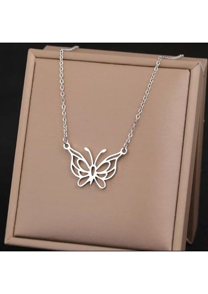 925 Ayar Gümüş Kelebek Kolye