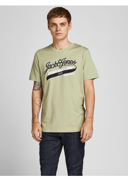 Jack&jones 12199474 Baskı 0 Yaka Kısa Kol Tsıhırt Haki-L