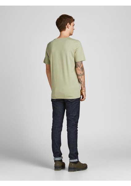 Jack&jones 12199474 Baskı 0 Yaka Kısa Kol Tsıhırt Haki-L