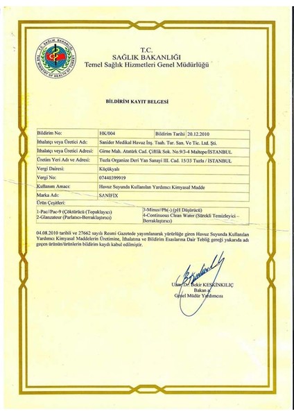 Çöktürücü Topaklayıcı Sıvı Pac-9 10 kg