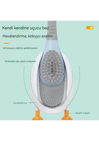 Yeni Duvara Monte Çok Işlevli Silikon Tuvalet Fırçası (Yurt Dışından)