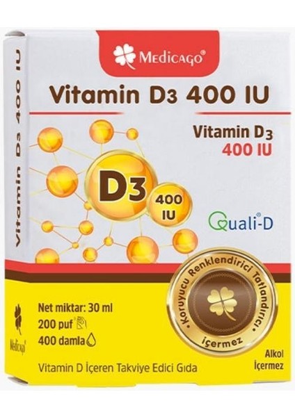 Medicago Vitamin D3 400ıu Içeren Takviye Edici Gıda 30ml