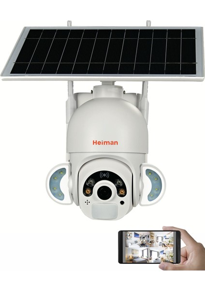 HM-840 4g Sim Kartlı Güneş Enerjili (Solar) 360° Hareketli Akıllı Kamera -Uygulama Kontrol-