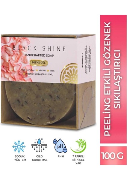 Black Shine Bs Defne Gül Sabunu Gözenek Sıkılaştırıcı Peeling, Besleyici Arındırıcı Doğal Cilt ve Saç Bakımı KRM0020