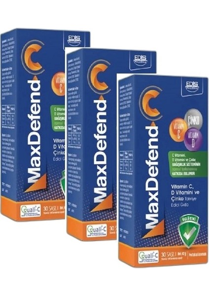 Max Defend C Vitamini D Vitamini ve Çinko 30 Saşe x 3 Adet