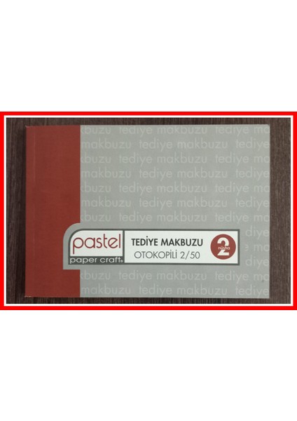 Tediye Makbuzu 14X20 cm Boyutunda 2/50 Otokopili 1 Asıl 1 Suret 2 Nüsha