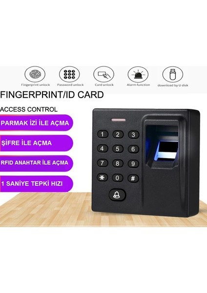 Kartlı Geçiş + Parmak Izi + Kartlı Geçiş ve Şifreli Çok Fonksiyonlu Kapı Geçiş Sistemi
