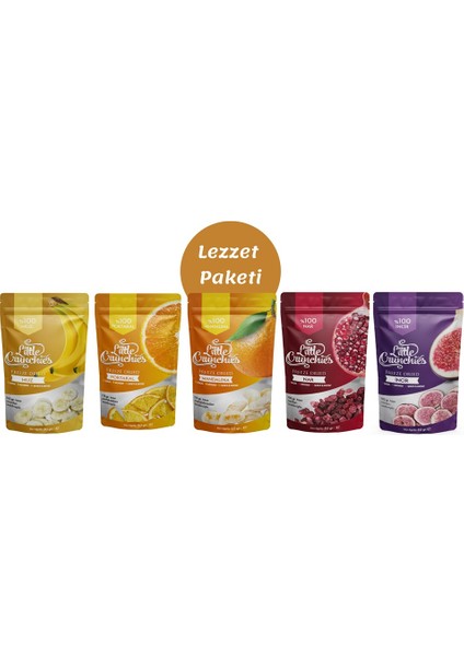 Freeze Dried Lezzet Paketi - Muz, Portakal, Mandalina, Nar, Incir Dondurularak Kurutulmuş Karma Paket