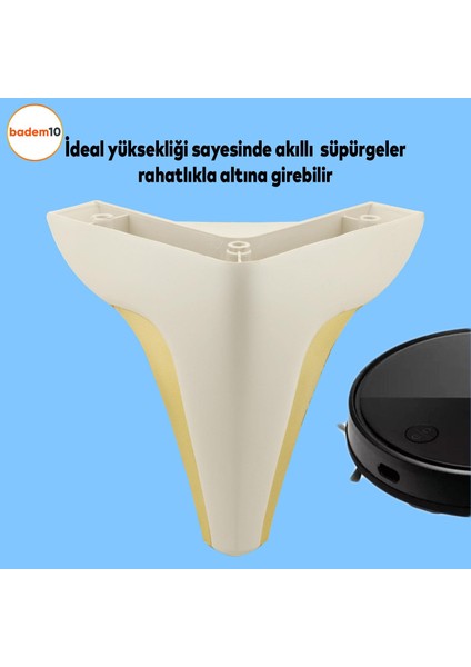 Endülüs Lüks Mobilya Kanepe Sehpa Tv Ünitesi Baza Koltuk Ayağı Krem Renk 15 Cm Ayakları