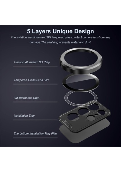 Samsung Galaxy S23 Plus S916 Uyumlu Kamera Lens Koruyucu Kırılmaz Metal Çerçeveli Kamera Lens Koruma fiyatları