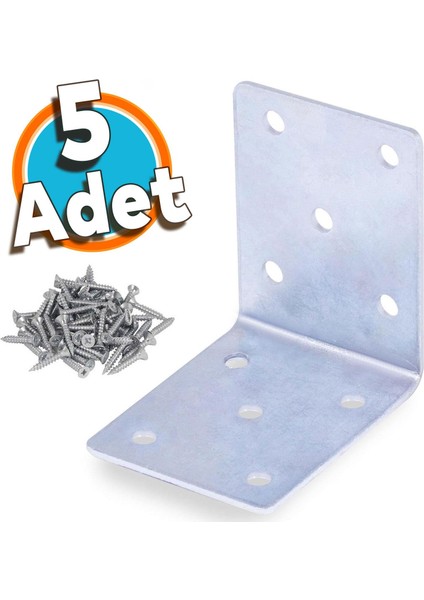 Mobilya Duvar Dolap Raf Köşe Bağlantı Sabitleme L Demir Köşebent Metal Gönye 50 x 50 x 40 mm 5 Adet fiyatları