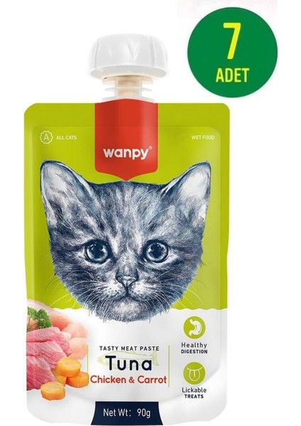 Taze Ton Balıklı&tavuklu Kedi Et Ezmesi 90 gr x 7 Adet