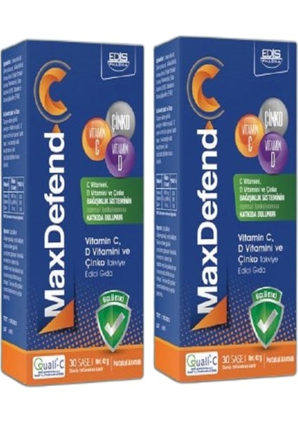 Max Defend C Vitamini D Vitamini ve Çinko 30 Saşe x 2 Adet