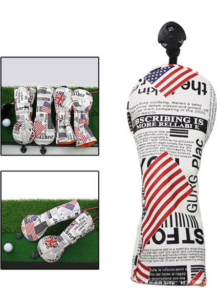 Pu Golf Ahşap Kafa Kapak Su Geçirmez Golf Kulübü Başkanı Koruma Guard Yıldız Stripes Ut (Yurt Dışından)