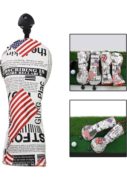 Pu Golf Ahşap Kafa Kapak Su Geçirmez Golf Kulübü Başkanı Koruma Guard Yıldız Stripes Ut (Yurt Dışından)