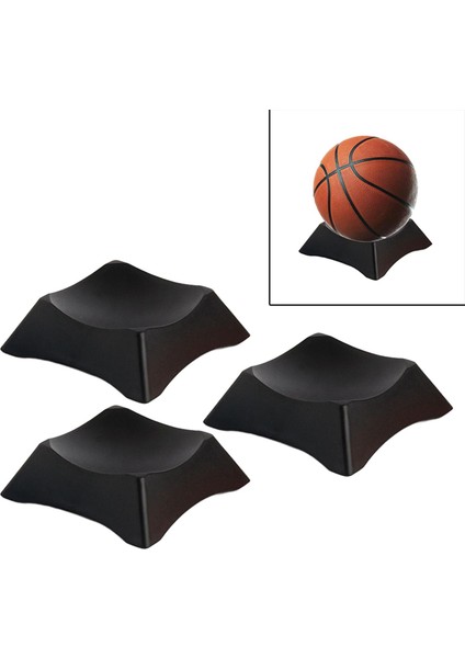 3x Siyah Top Ekran Standı Taban Topu Standı Futbol Depolama Rafı Basketbol (Yurt Dışından)