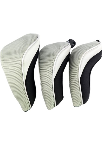 3x Golf Kulübü Kutup Kafası Kapakları 1 3 5 Koruma Başlıkları 460CC Sürücü Gri Yeşil (Yurt Dışından)