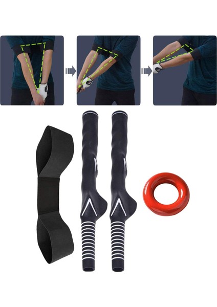 Golf Salıncak Kavrama ve Kol Bant Ağırlık Yüzük Uygulama Eğitim Aracı Öğretim Yardımı 4 Adet Siyah (Yurt Dışından) fırsatları