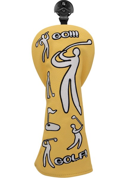 Dayanıklı Golf Ahşap Kafa Kapağı Headcover Pu Deri Golfçü Ekipman Koruma Sarı Ut (Yurt Dışından)