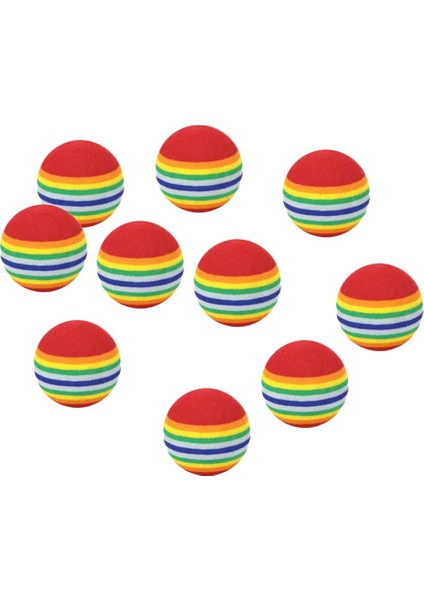 10 Adet Gökkuşağı Yumuşak Köpük Sünger Golf Topları Salıncak Pratiği 38MM (Yurt Dışından)