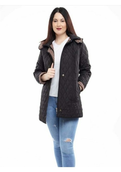 Kelly Kapüşonlu Kapitone Kadın Mont