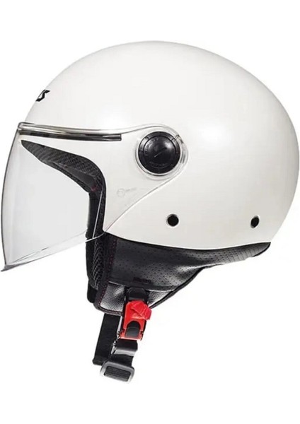Square Gloss Pearl Motosiklet Kaskı Beyaz SYM0018