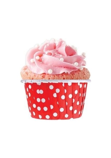 Dolphin Muffin Kek Kapsülü Kırmızı Puantiyeli 50'li - V