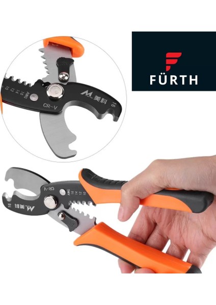 Fürth Kablo Sıyırıcı Soyucu Kablo Kesici Pense Makas