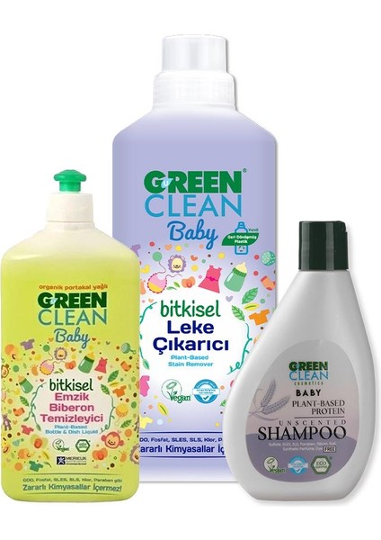 Green Clean Baby Şampuan, Leke Çıkarıcı ve Biberon Temizleyici