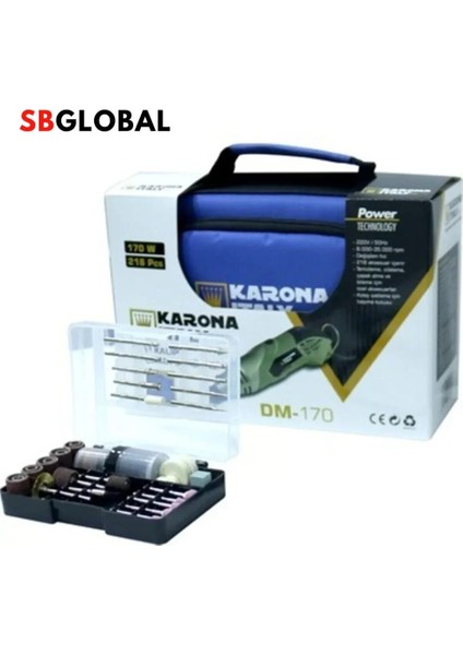 SB Global Karona Italy DM-170 Mini Kalıpçı Taşlama Özel Çantalı Set