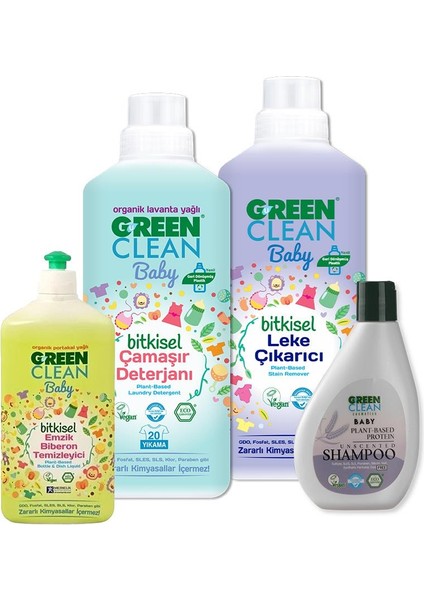 Green Clean Baby Şampuan, Leke Çıkarıcı, Çamaşır Deterjanı ve Biberon Temizleyici