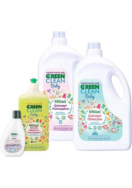 Green Clean Baby Şampuan, Biberon Temizleyici, Çamaşır Deterjanı ve Yumuşatıcı