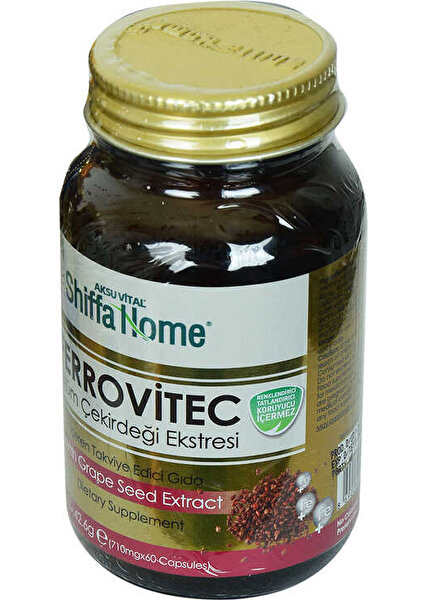 Shiffa Home Ferrovitec Üzüm Çekirdeği Ekstresi Diyet Takviyesi 710 Mg x 60 Kapsül