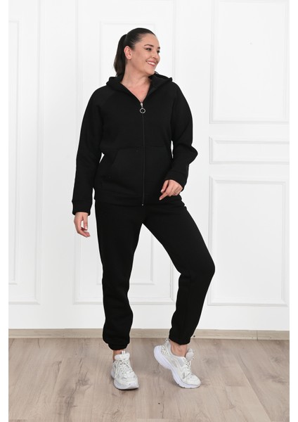 Fermuarlı Cep Detaylı Büyük Beden Eşofman Takımı 3601 fırsatları