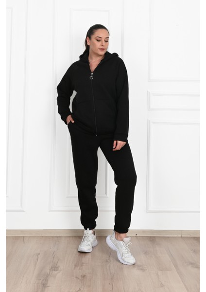 Fermuarlı Cep Detaylı Büyük Beden Eşofman Takımı 3601 indirimleri