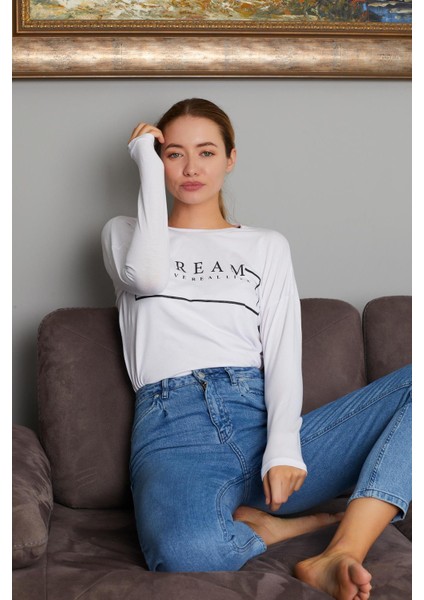 Dream Yazı Baskılı Sweat 9130-4 modelleri