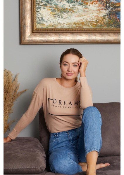 Dream Yazı Baskılı Sweat 9130-4 fırsatları