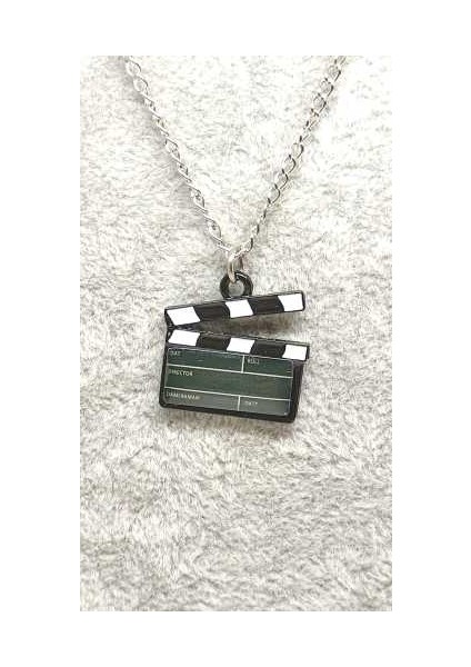 Çekim Tahtası Klaket Kolye Model 3 Sinema Film Kolye Mineli