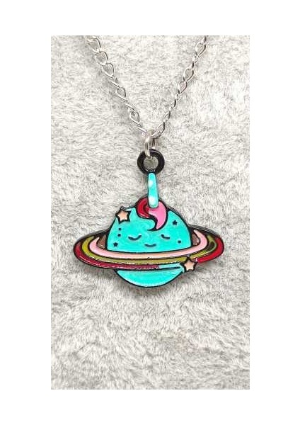 Mineli Unicorn Satürn Kolye Çocuk Kolye