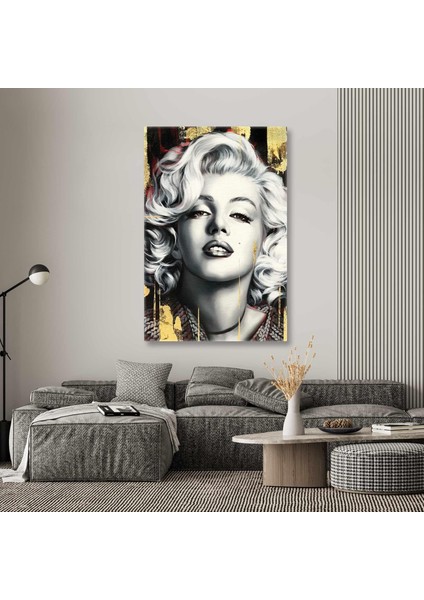 Gold Detaylı Marlyn Monroe Efsane Oyuncu Kanvas Tablo