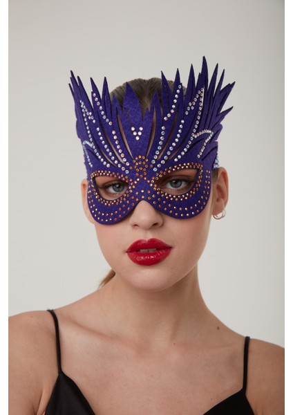 Mor Tavuskuşu Parti Maskesi