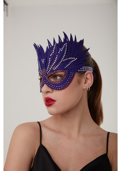 Mor Tavuskuşu Parti Maskesi modelleri