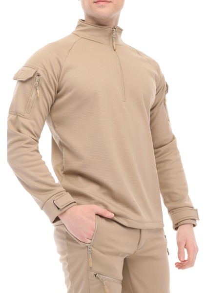 Erkek Su ve Rüzgar Geçirmez Ripstop Military Tactical Army Combat Yarım Fermuarlı Mont