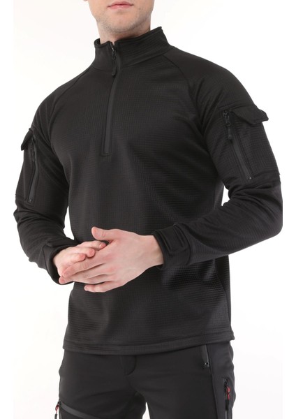 Erkek Su ve Rüzgar Geçirmez Ripstop Military Tactical Army Combat Yarım Fermuarlı Mont