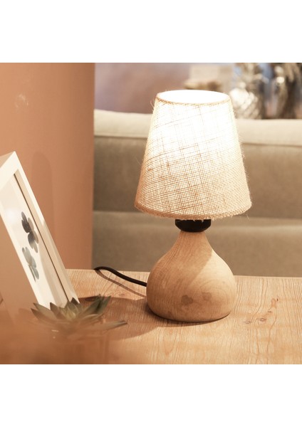 Vowen Natural Ahşap Jüt Başlık Abajur AYD-3563 fiyatları