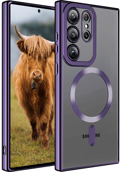 Samsung Galaxy S23 Ultra Kılıf Renkli Kenarlı Laser Magsafeli Setro Kapak