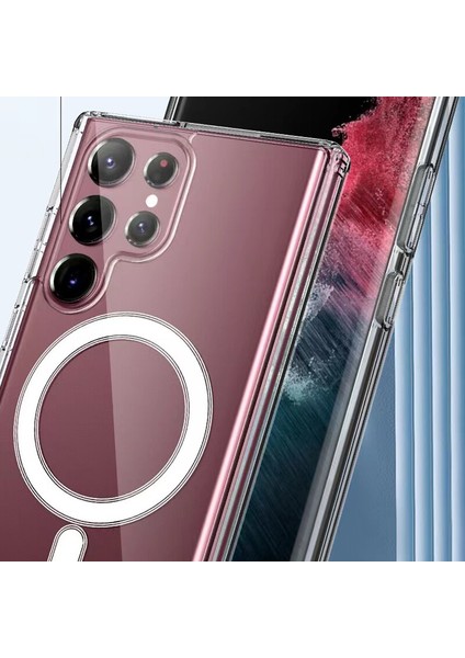 Samsung Galaxy S23 Ultra Kılıf Ultra Korumalı Şeffaf Magsafeli Tagsafe Silikon